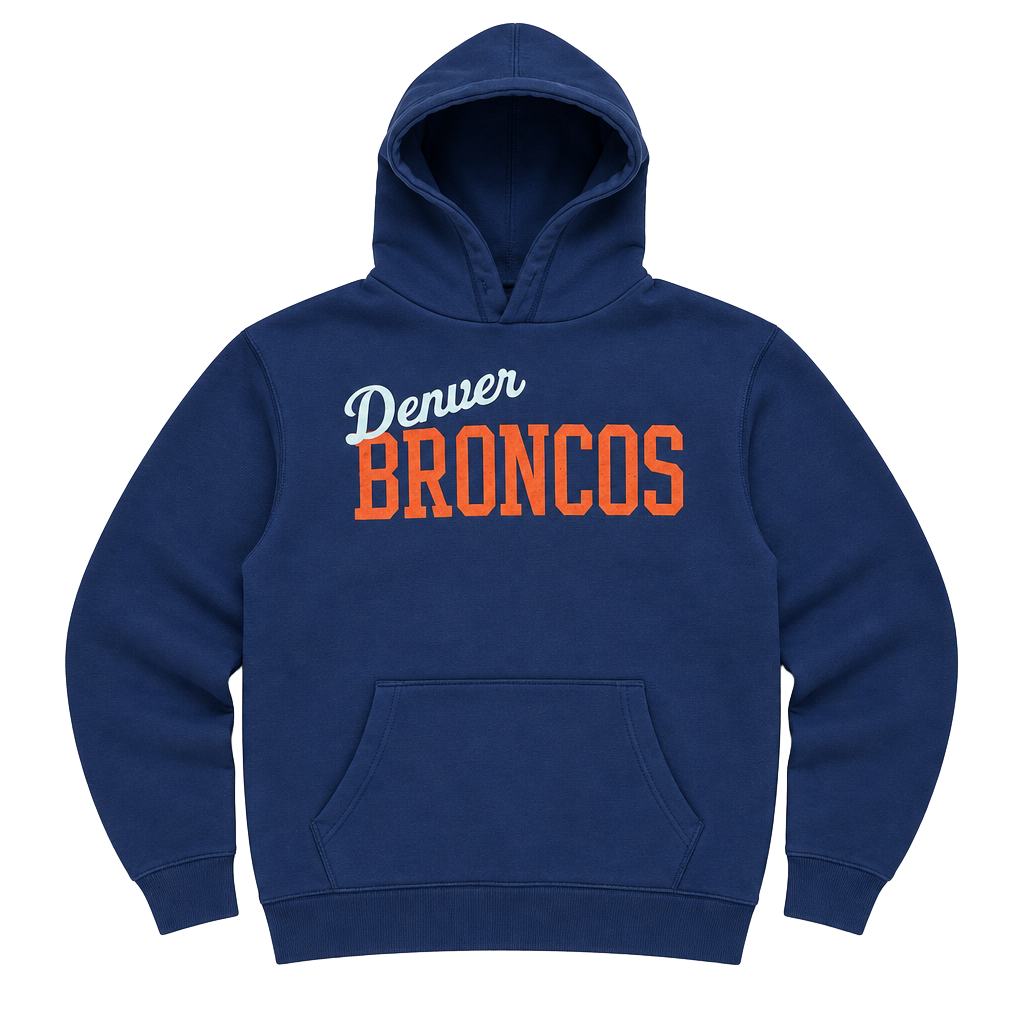 Junk Food Denver Broncos Hoodie Size L Navy Blue NFL Sweatshirt 1
