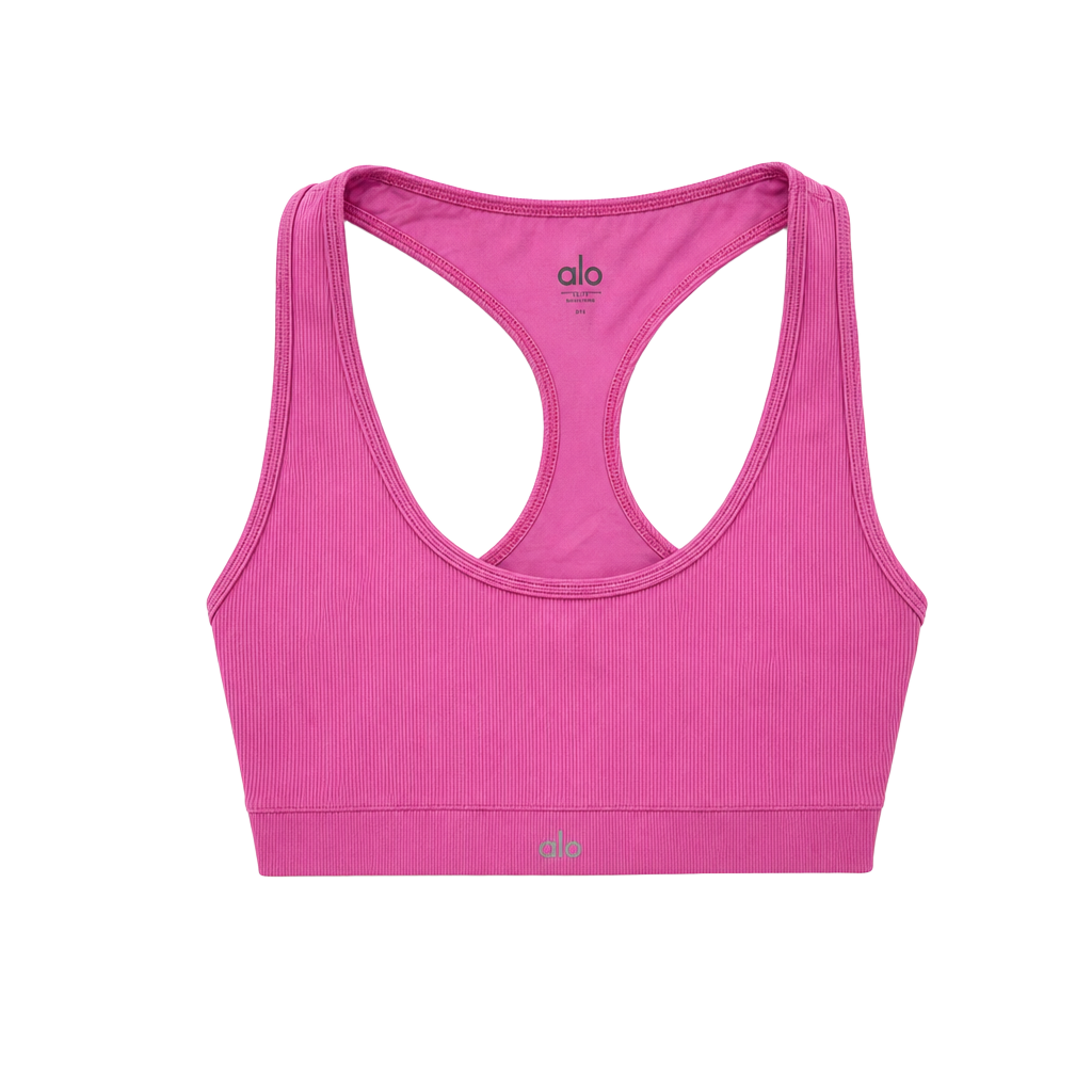 Alo Yoga Ribbed Racerback Sports Bra 1