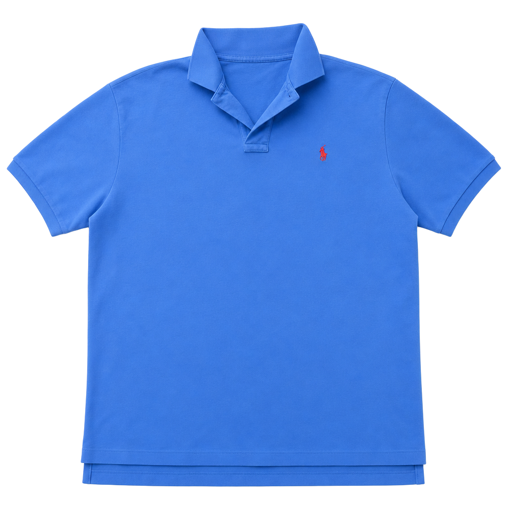 Polo Ralph Lauren Men's Classic Fit Short Sleeve Pique Polo Shirt Blue with Red Logo 1