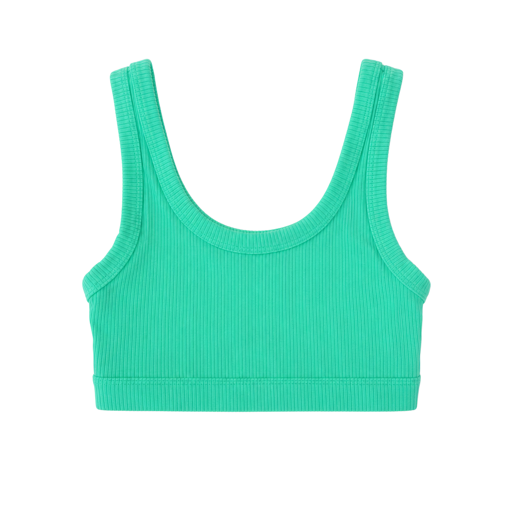 Alo Yoga Ribbed Seamless Bra Top in Neon Green 1