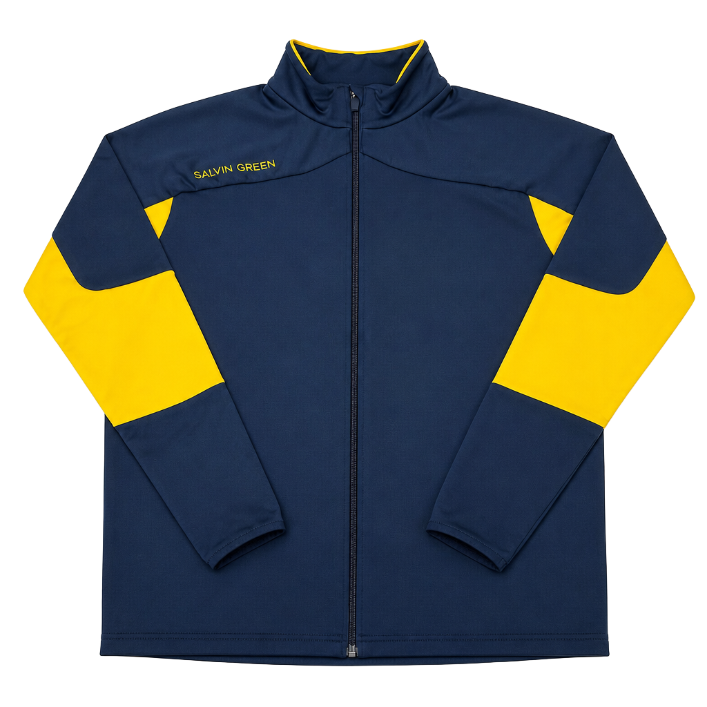Galvin Green Men’s Full Zip Jacket Size M Navy Blue Yellow Golf 1