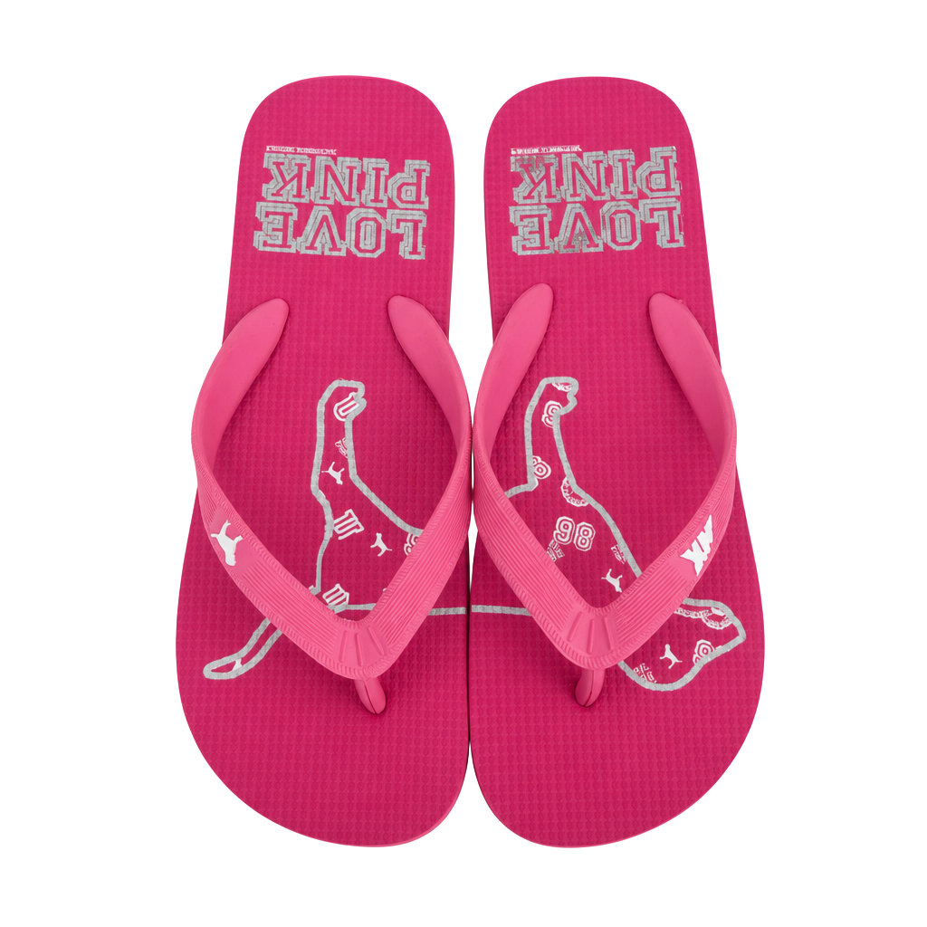 Y2K Victoria's Secret PINK Love Pink Flip Flops Sandals Size M 1