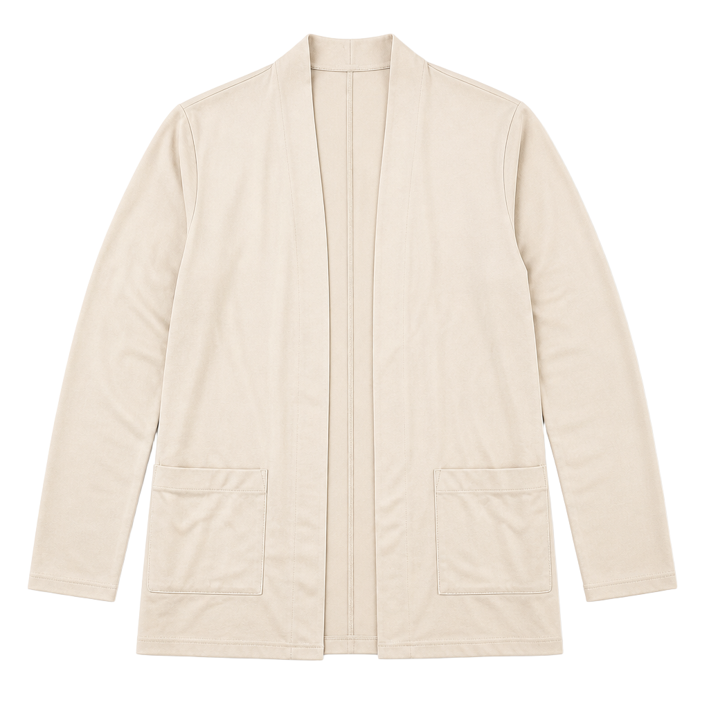 Eileen Fisher Open Front Beige Blazer Cardigan with Pockets Petite 1