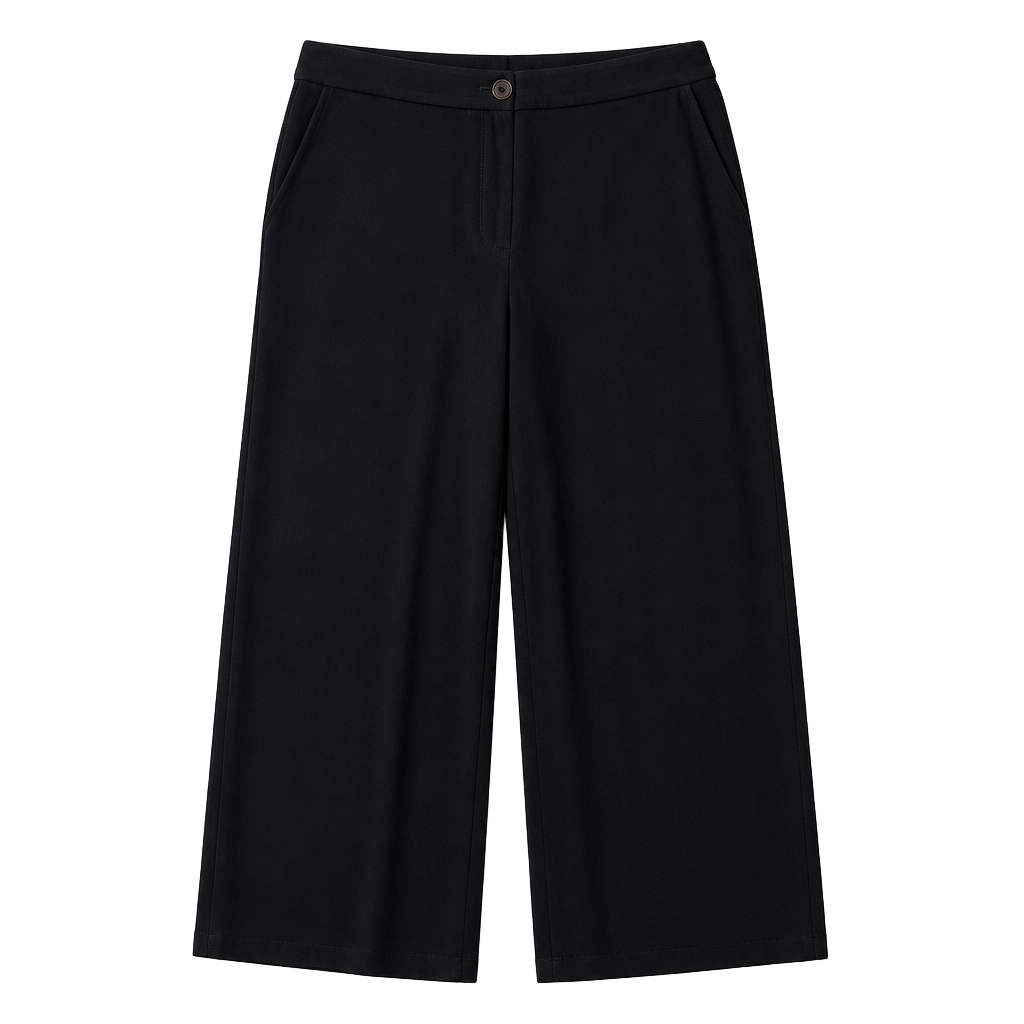 Eileen Fisher Black Washable Stretch Viscose Wide Leg Pants Size 4 1