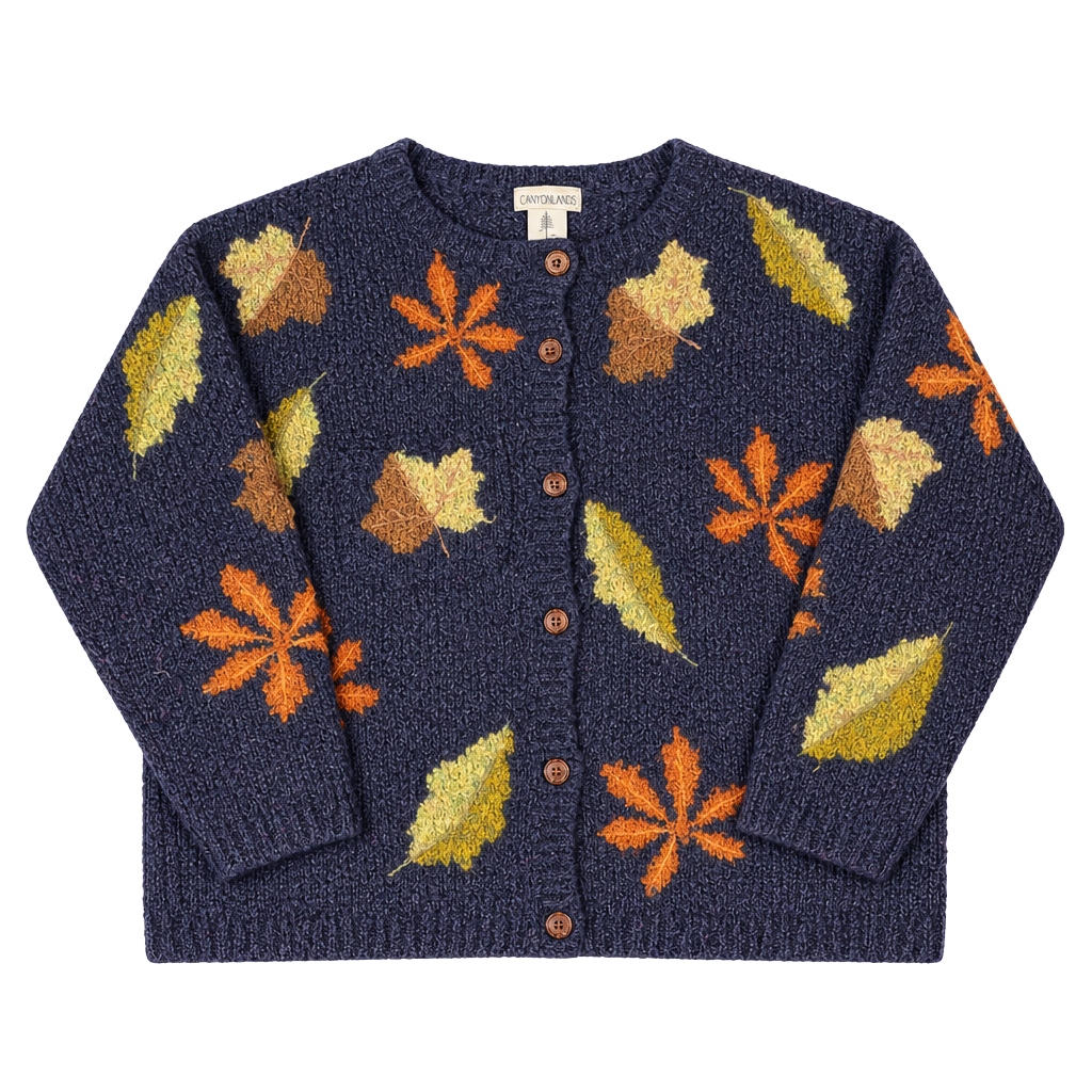 Mandal Bay Fall Leaf Cardigan Sweater Size XXL Purple 1