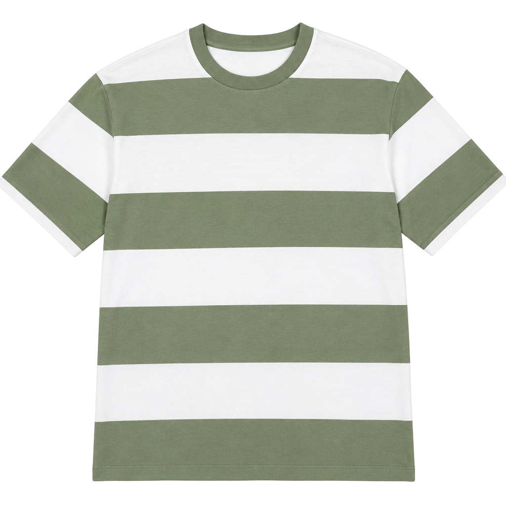Lululemon Heavyweight Cotton Jersey T-Shirt Stripe Size L Green 1