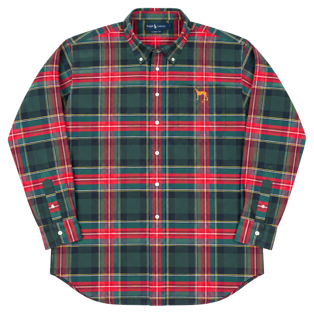 Ralph Lauren Blake Plaid Button Down Shirt Size L Dog Logo 1