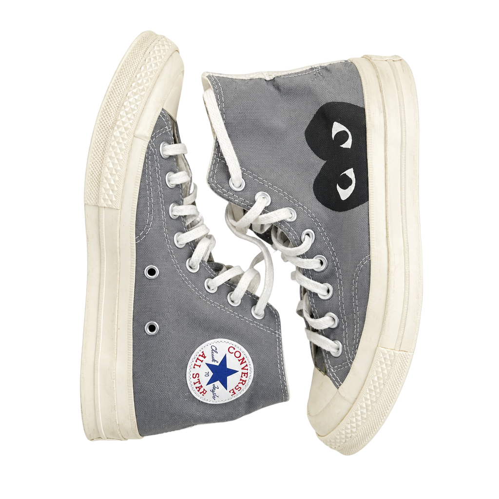 Converse Chuck x Comme des Garçons PLAY Steel Gray High Top Sneakers size 7 M 1