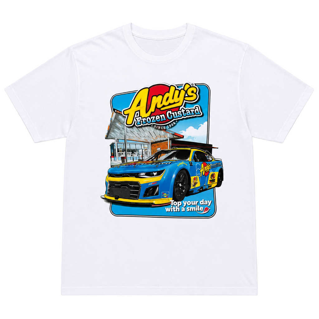 Andy's Frozen Custard NASCAR Stock Car Racing Graphic T-Shirt XL 1