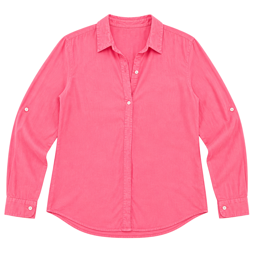 Liz Claiborne Lizsport Pink Cotton Long Sleeve Button-Up Shirt 1