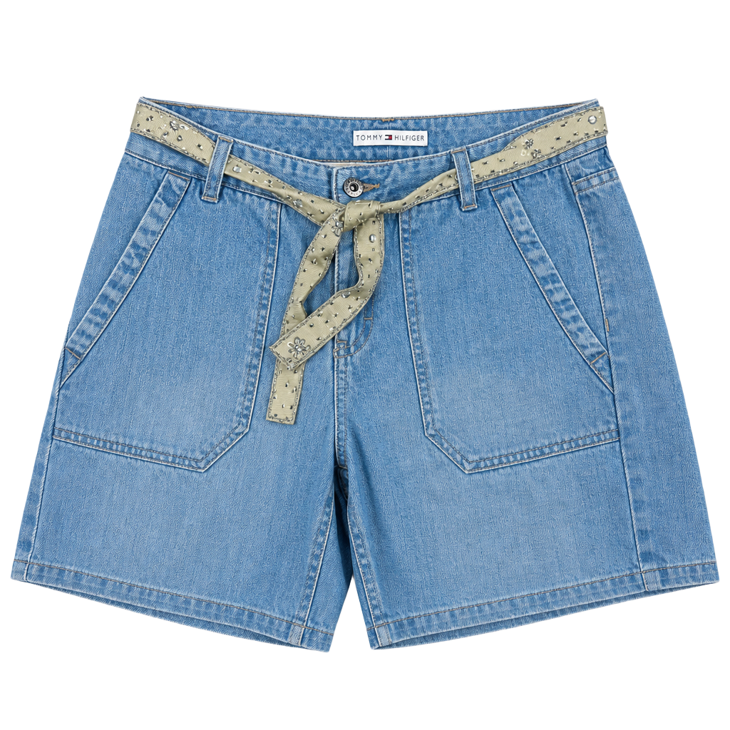 Tommy Hilfiger Vintage Y2K Flare Jeans with Ribbon Belt and Cargo Pockets size 6 1