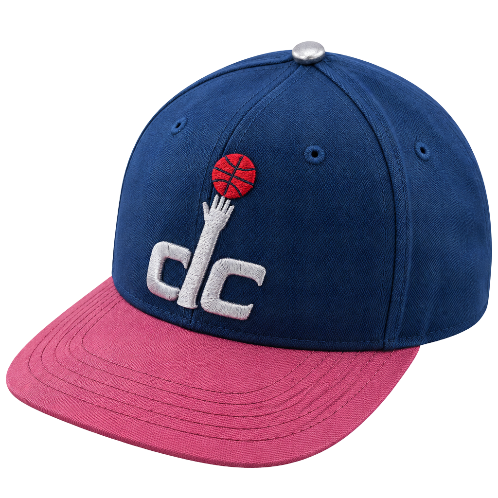 Pro Standard Washington Wizards Strapback Hat Navy Red Leather Visor 1