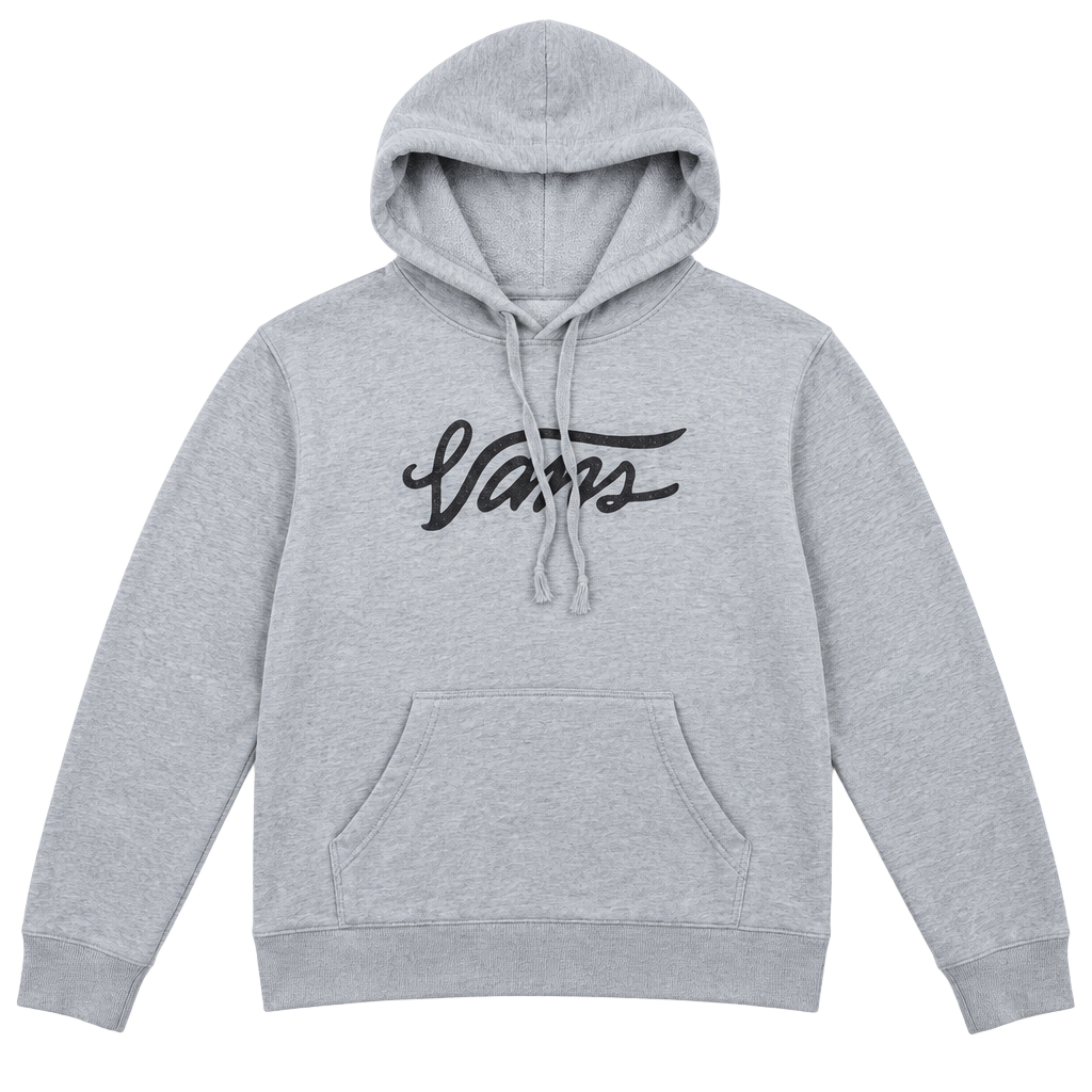 Women’s Vans Script Logo Hoodie Size XL Gray Pullover Fleece 1