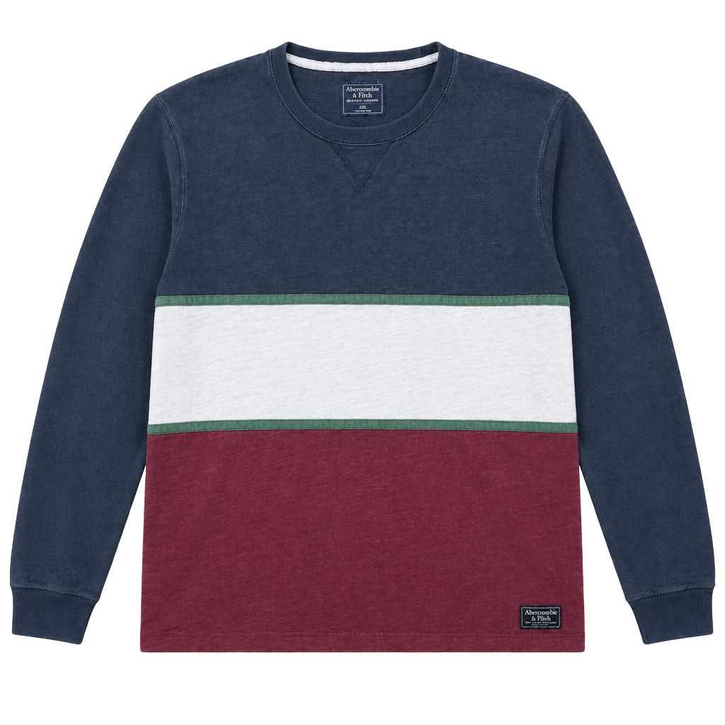 Abercrombie & Fitch Colorblock Long Sleeve Shirt Size XXL 1