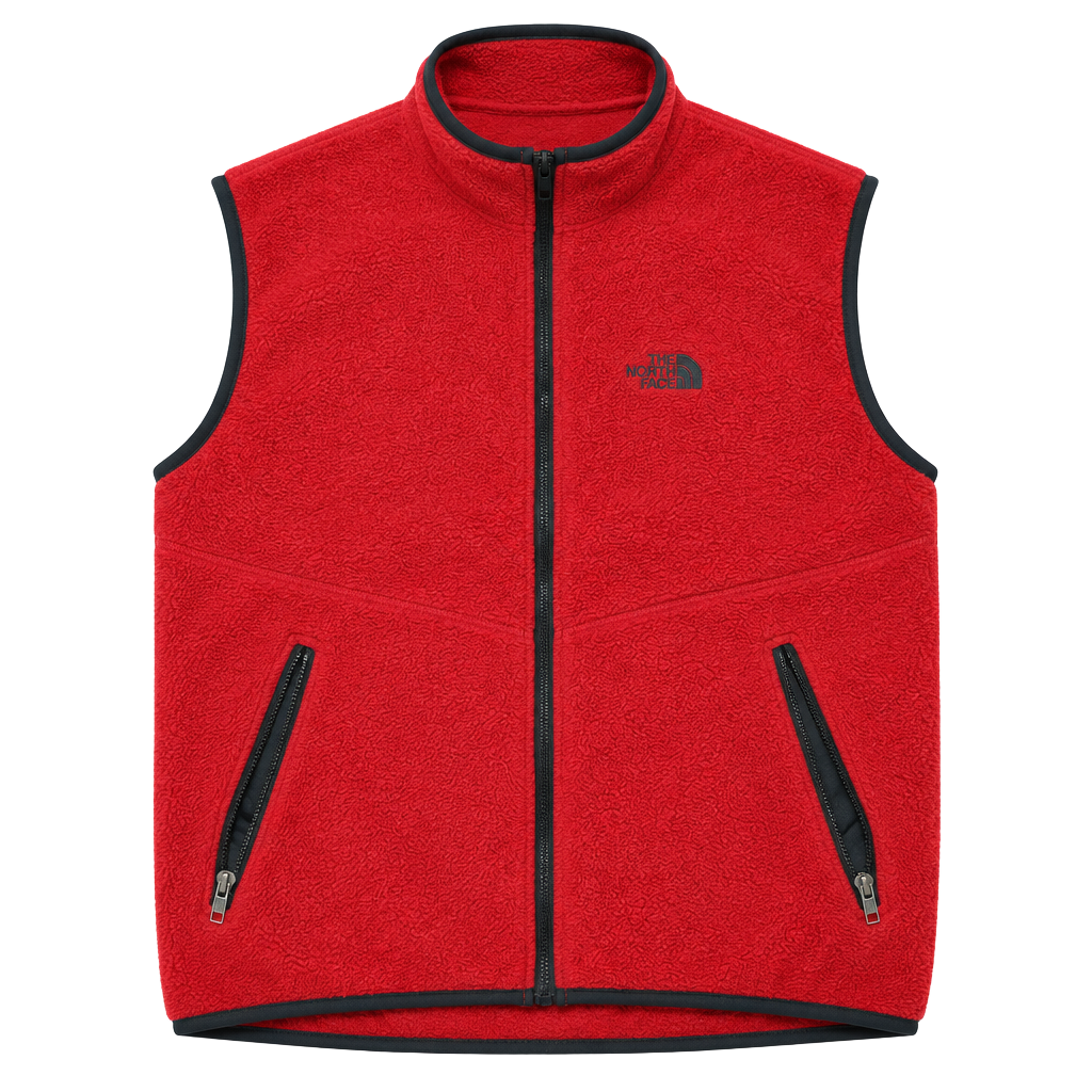 The North Face Fleece Vest Size XL Red Full Zip Vintage Made in USA 1