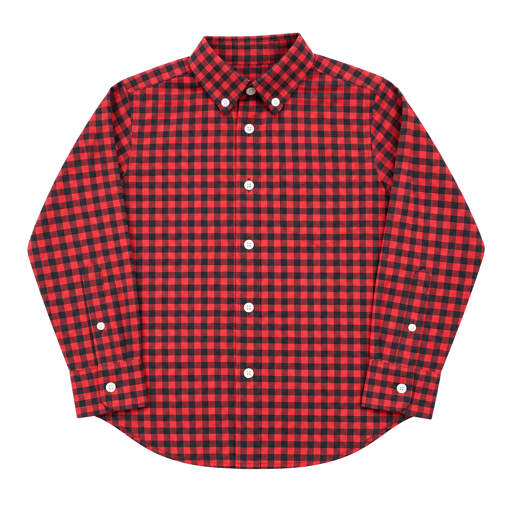Old Navy Long Sleeve Button Down Shirt Size M (8) Red Black Plaid 1