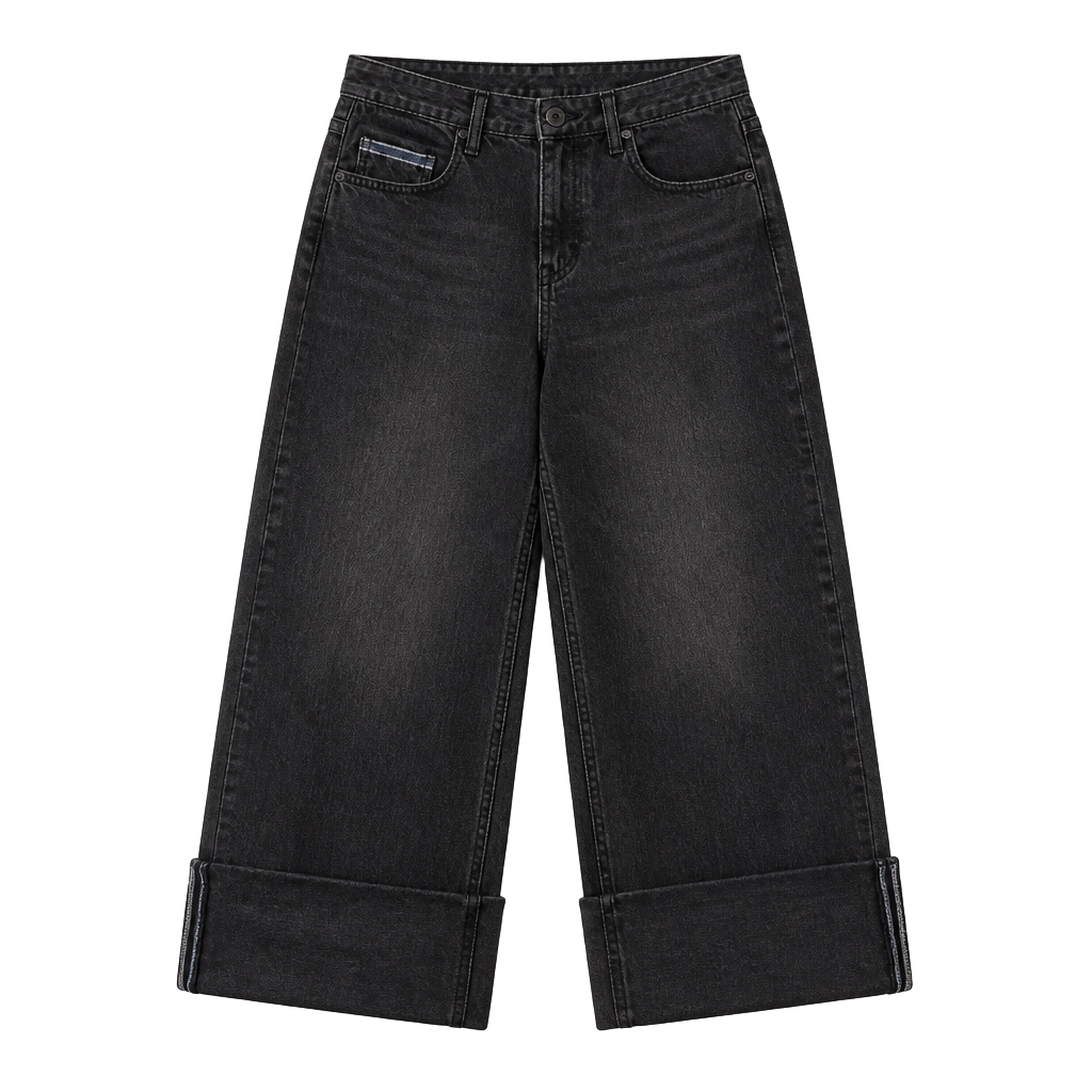 The Sport Cuff Mid-Rise Crop Wide-Leg Jeans by Pilcro 1
