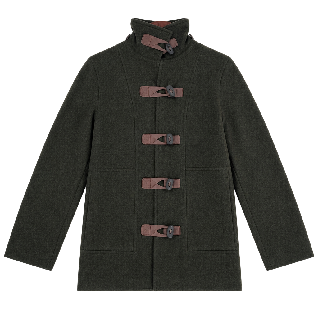 John Partridge Dark Olive Wool Toggle Coat 1