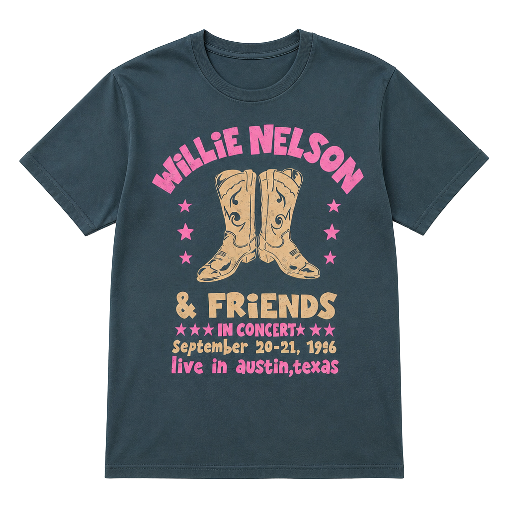 Willie Nelson & Friends 1976 Concert T-Shirt Leftluv in Collaboration with Anthropologie 1