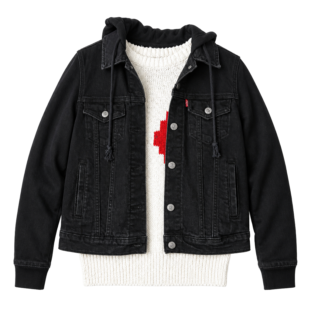 New Levis Hybrid Original Trucker Jacket - Black 1