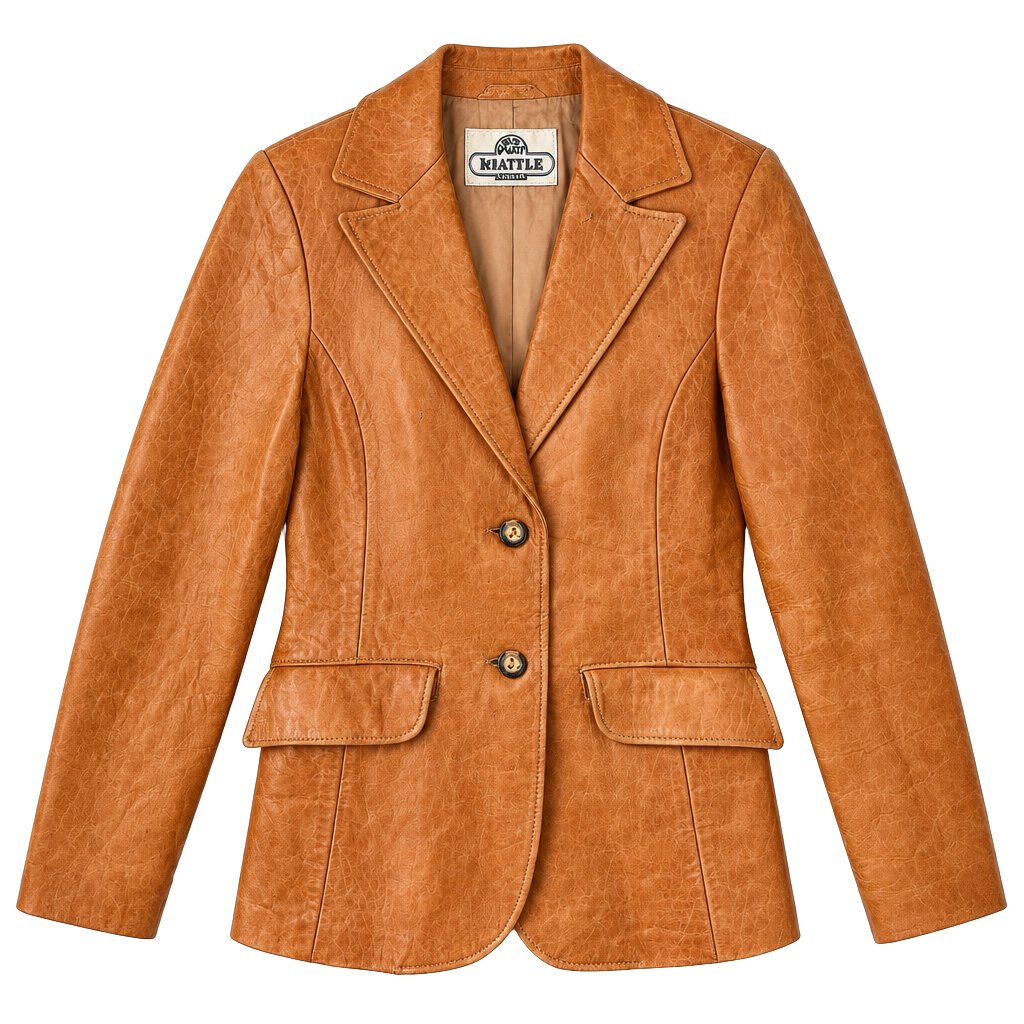 Wild West Leather Vintage Leather Blazer Jacket Tan Brown 1