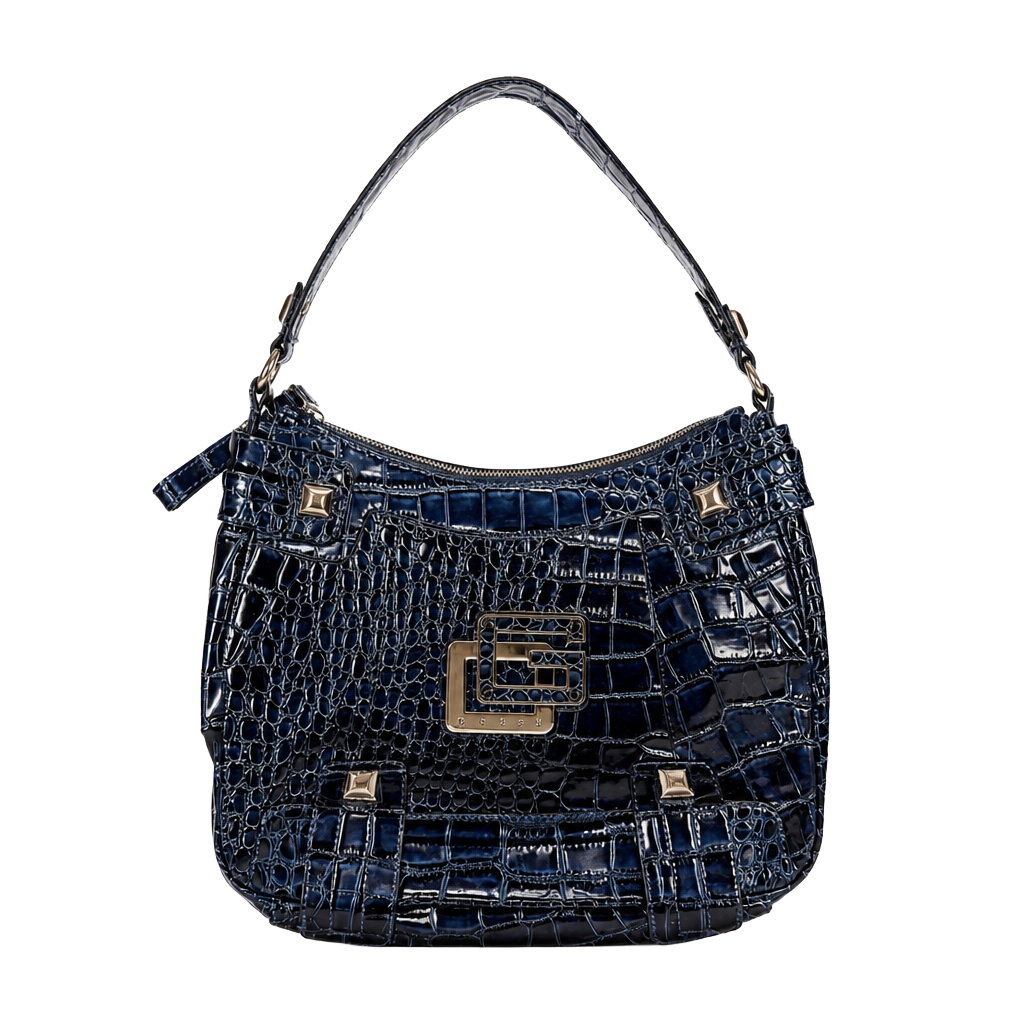 Guess Blue Croc Embossed Shoulder Bag Handbag 1