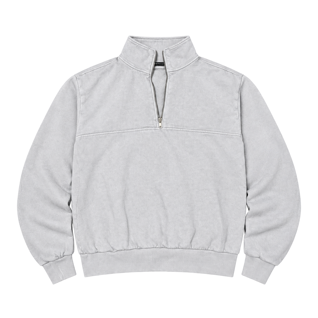 Brandy Melville Light Gray Quarter Zip Sweatshirt 1