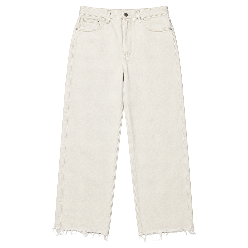Madewell The Perfect Vintage Wide-Leg Crop Jean Size 32T White Denim Pants 1
