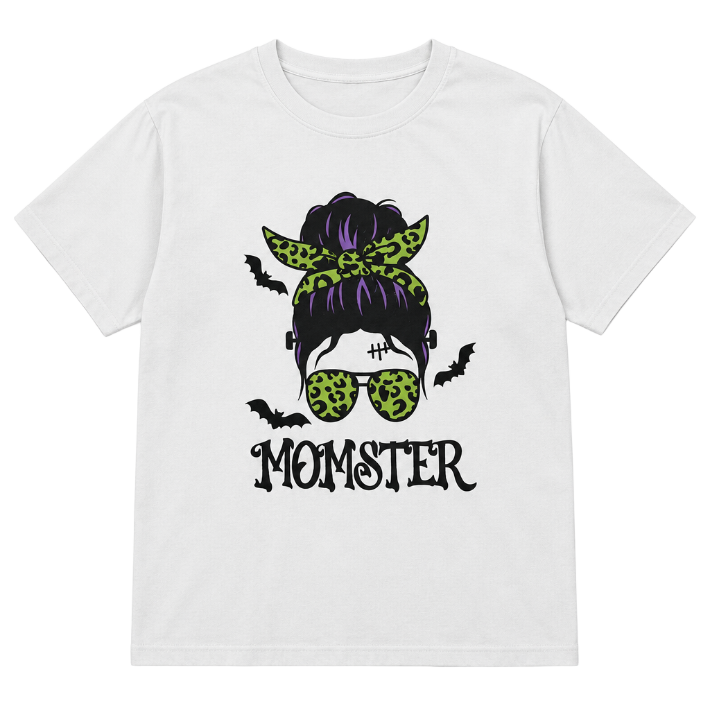Unbranded Momster Graphic T-Shirt Size XL White Halloween 1