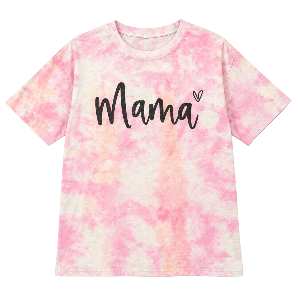 Mama Graphic Tie Dye T-Shirt Size XL Pink Short Sleeve 1