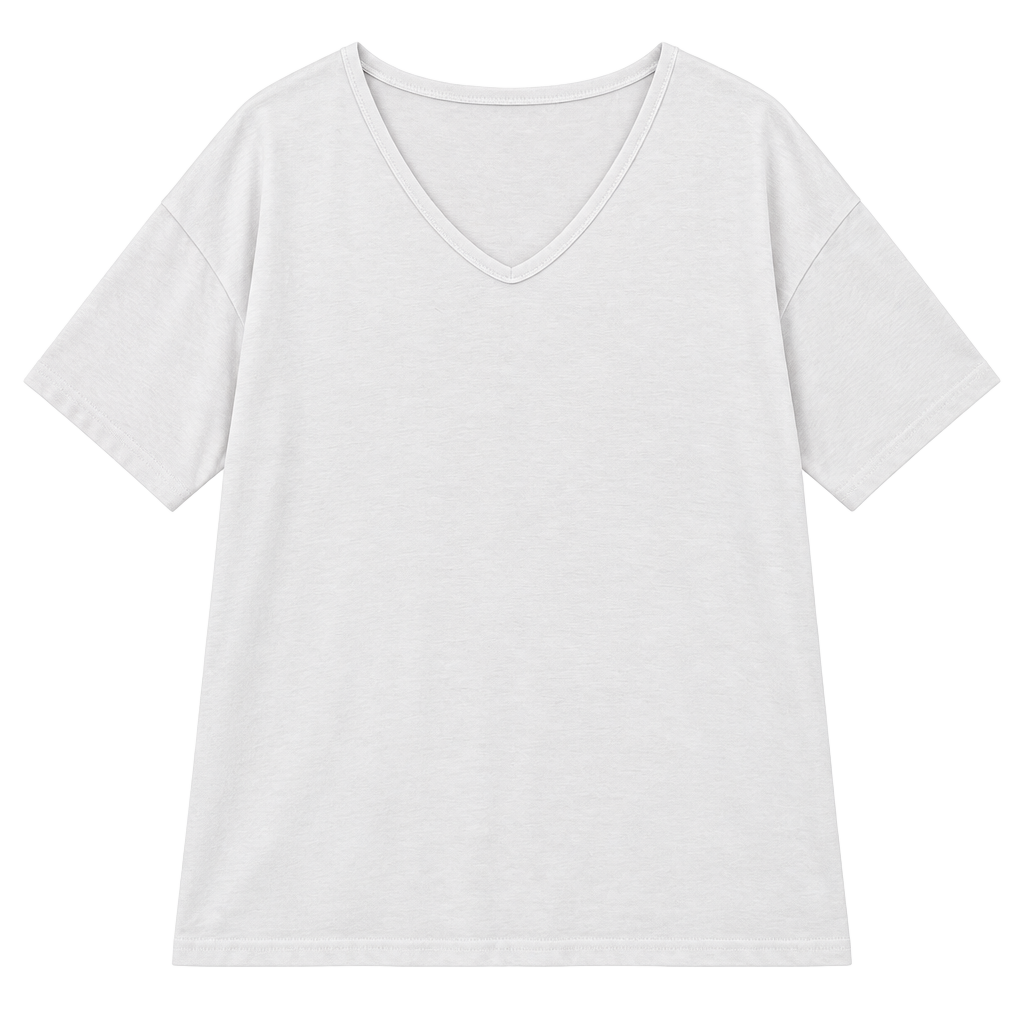 White V-Neck T-Shirt Size 1XL 1
