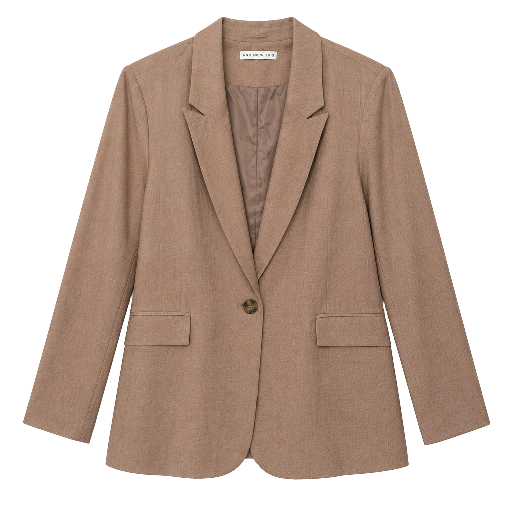 And Now This Blazer Size M Tan Long Sleeve Single Button Jacket 1