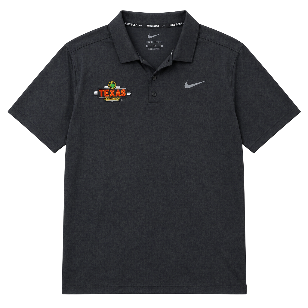 Nike Golf Texas Roadhouse Polo Size XL Black Dri-Fit Shirt 1