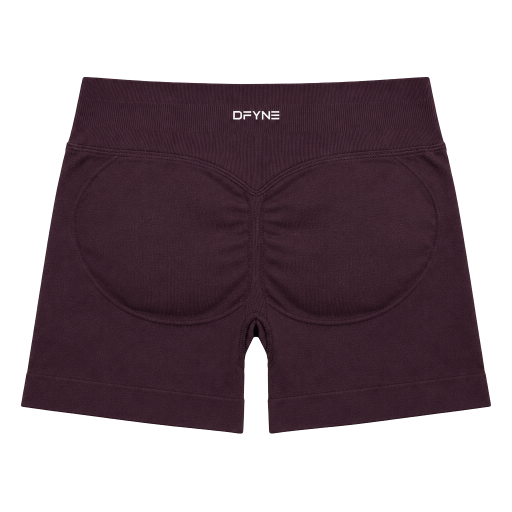 DFYNE Impact Shorts Size Large Burgundy Seamless Workout Athletic 1