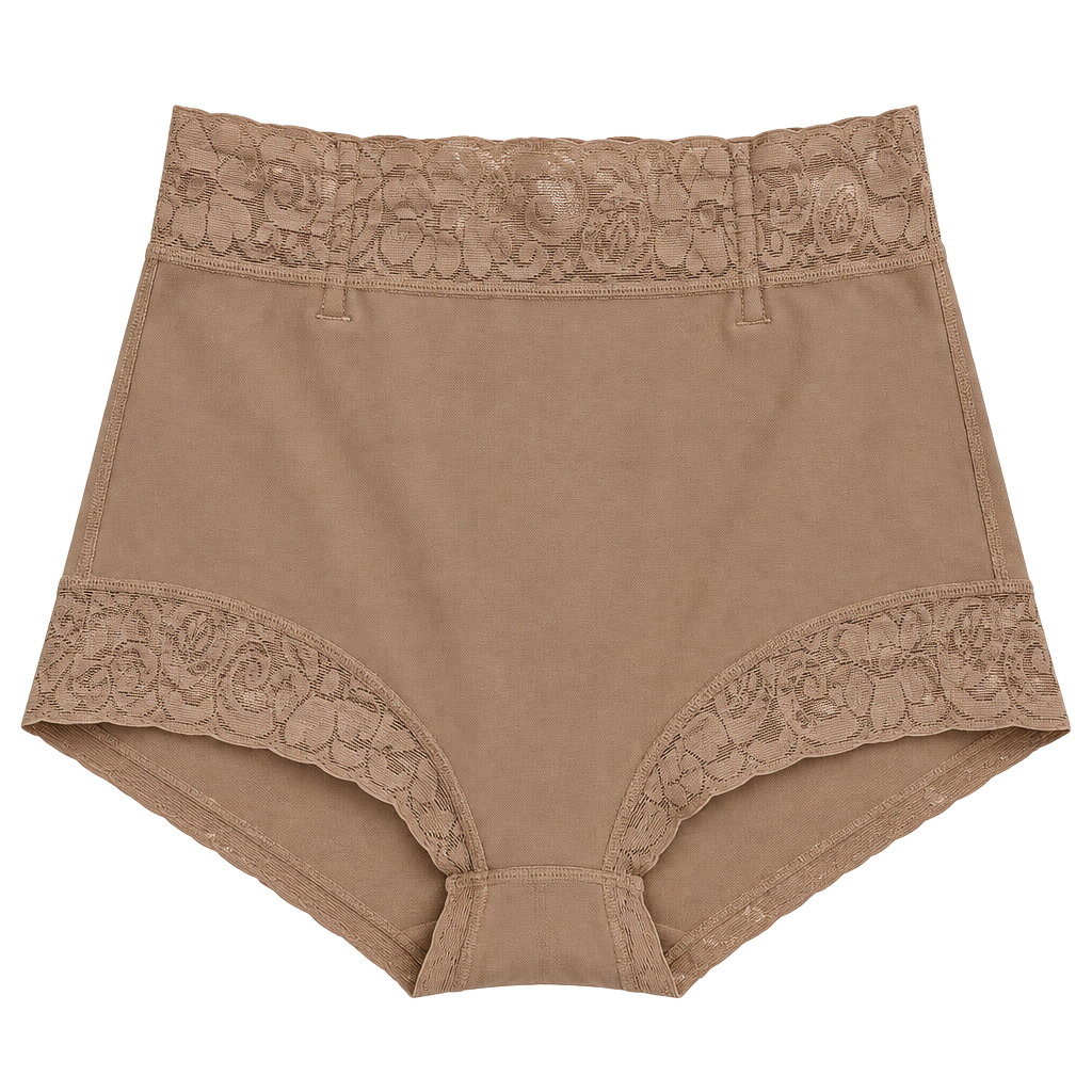 Shapewear High Waist Control Briefs Size S Nude Mesh 1