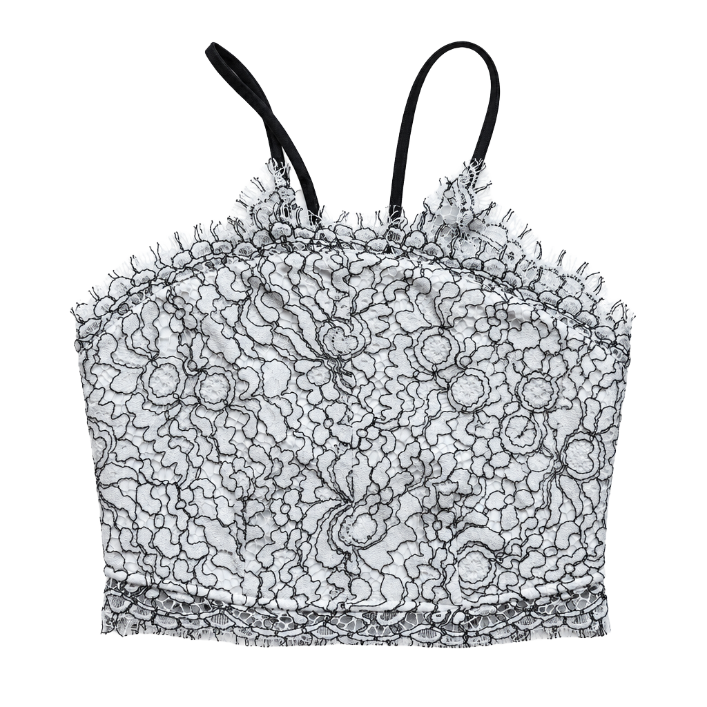 Trixxi Crop Top Size 3 Black White Lace Halter 1