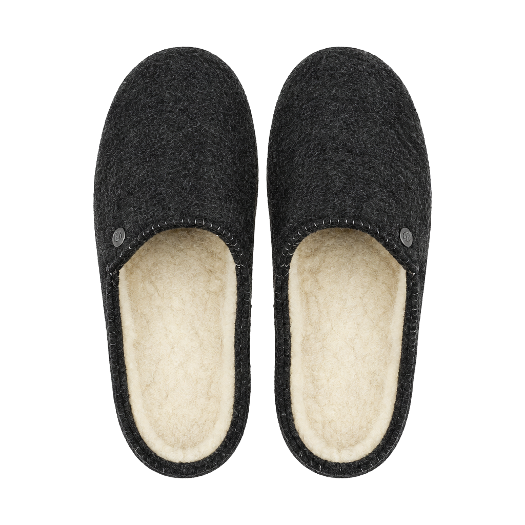 Birkenstock Zermatt Shearling Wool Felt Slippers Size 46 Dark Grey 1