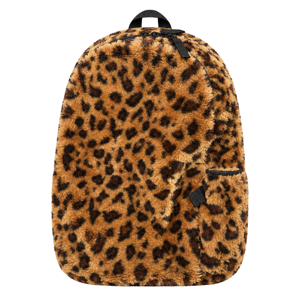 Y2K streetwear leopard backpack Fur Animal Print Backpack Leopard 1