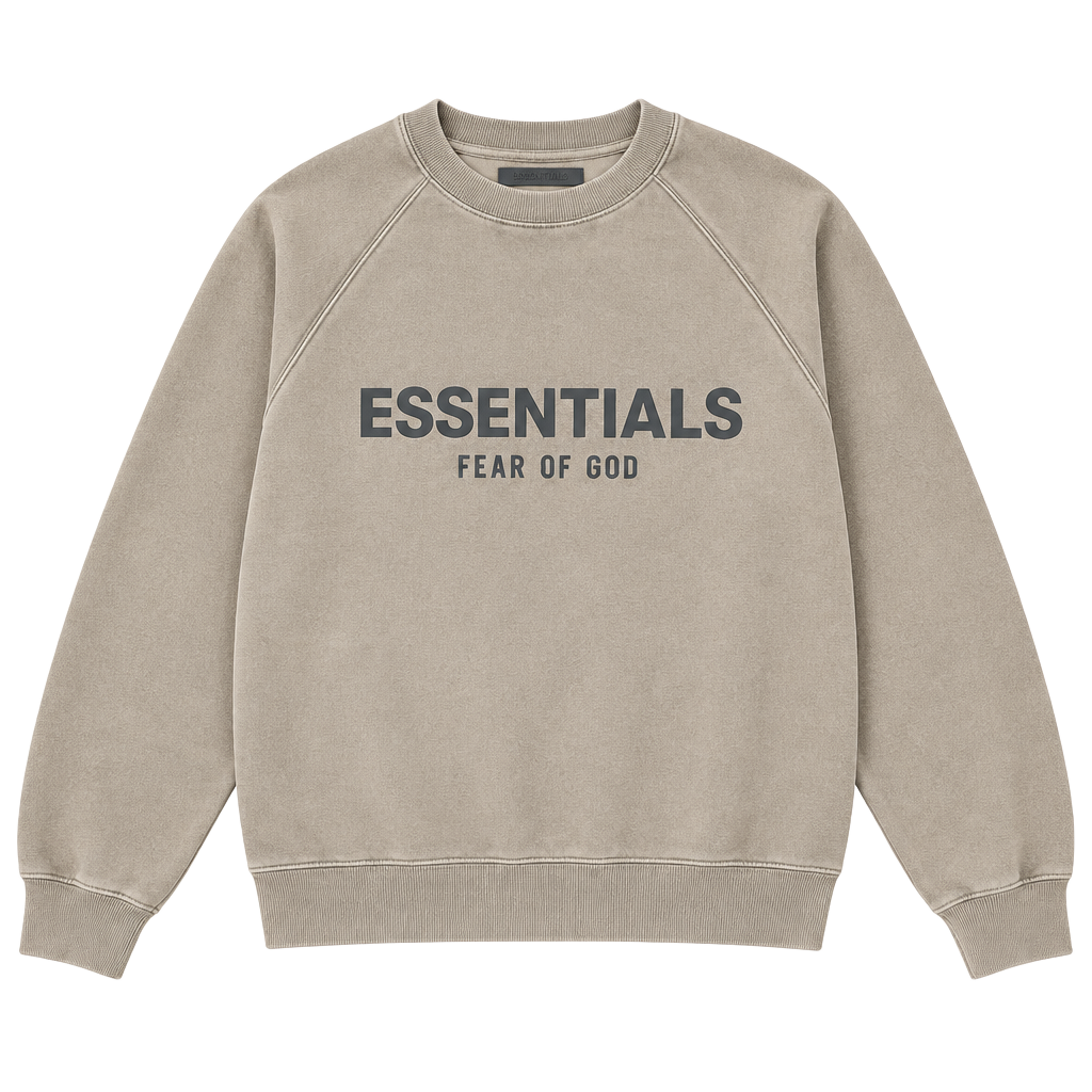 Y2K streetwear Fear Of God Essentials Sweatshirt Tan Brown 1