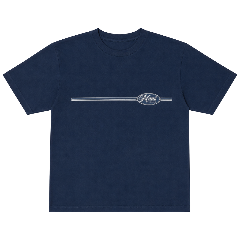 Alstyle Apparel Maui Hawaii T-Shirt Size M Navy Blue Y2K Vintage 1