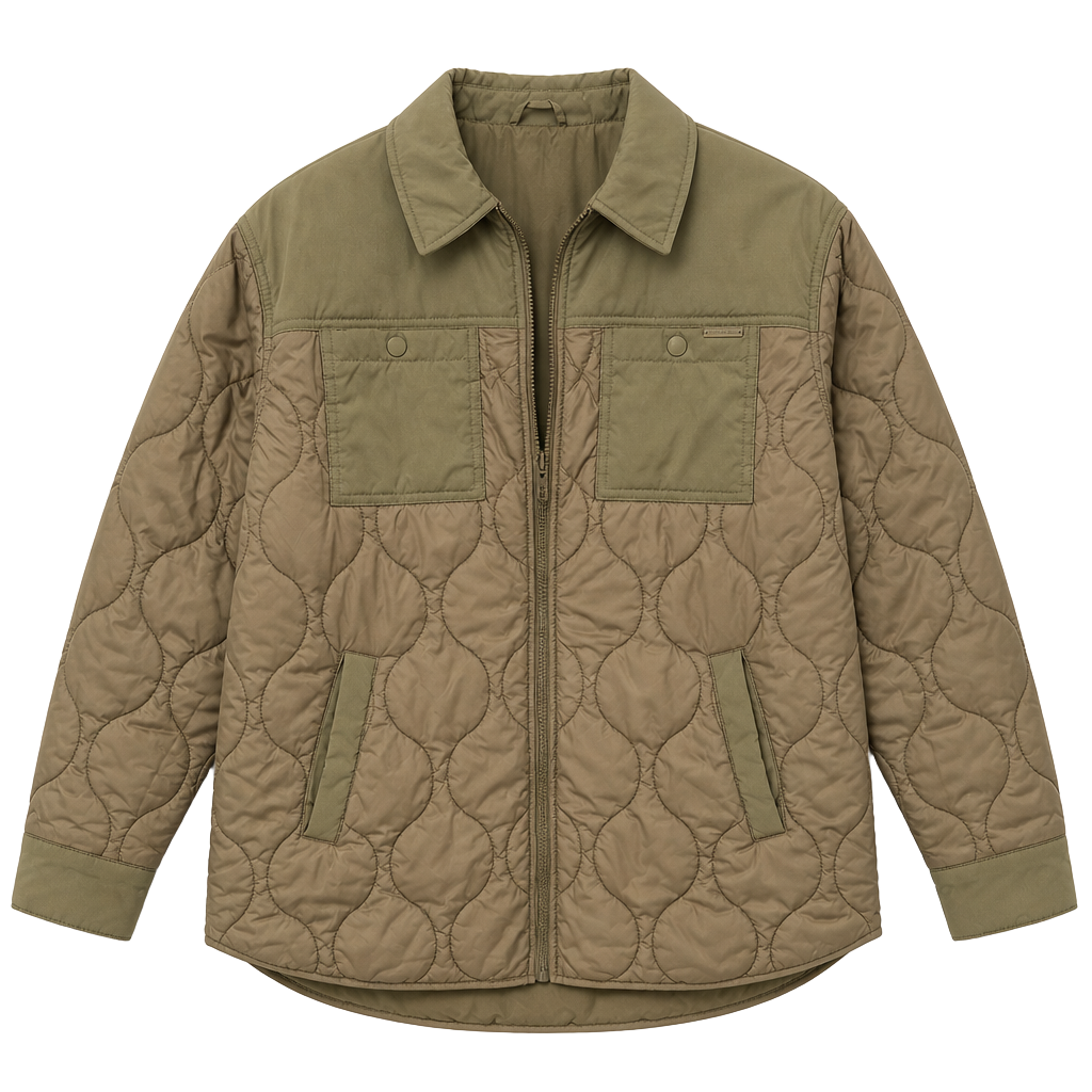 Calvin Klein Jeans Women’s Full Zip Quilted Jacket Olive Khaki 1