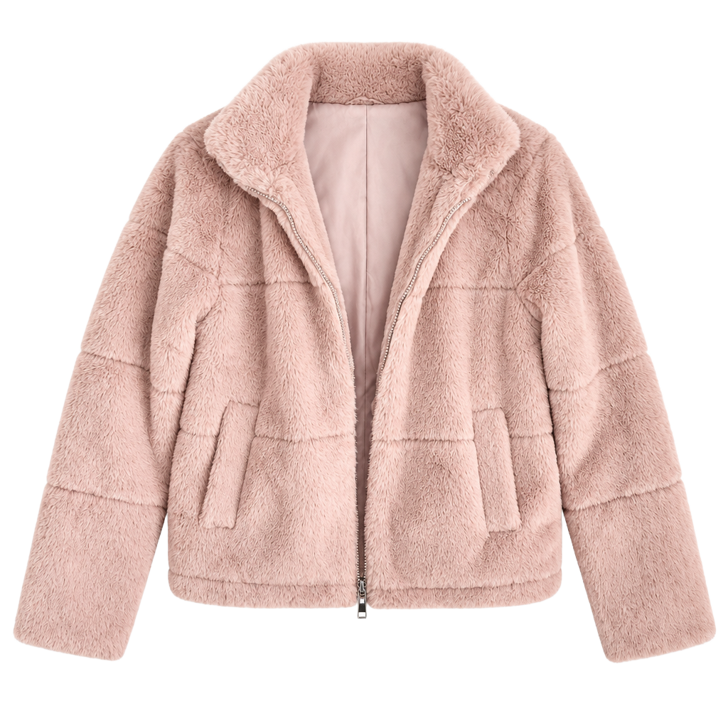 Blashe Faux Fur Puffer Jacket Pink 1