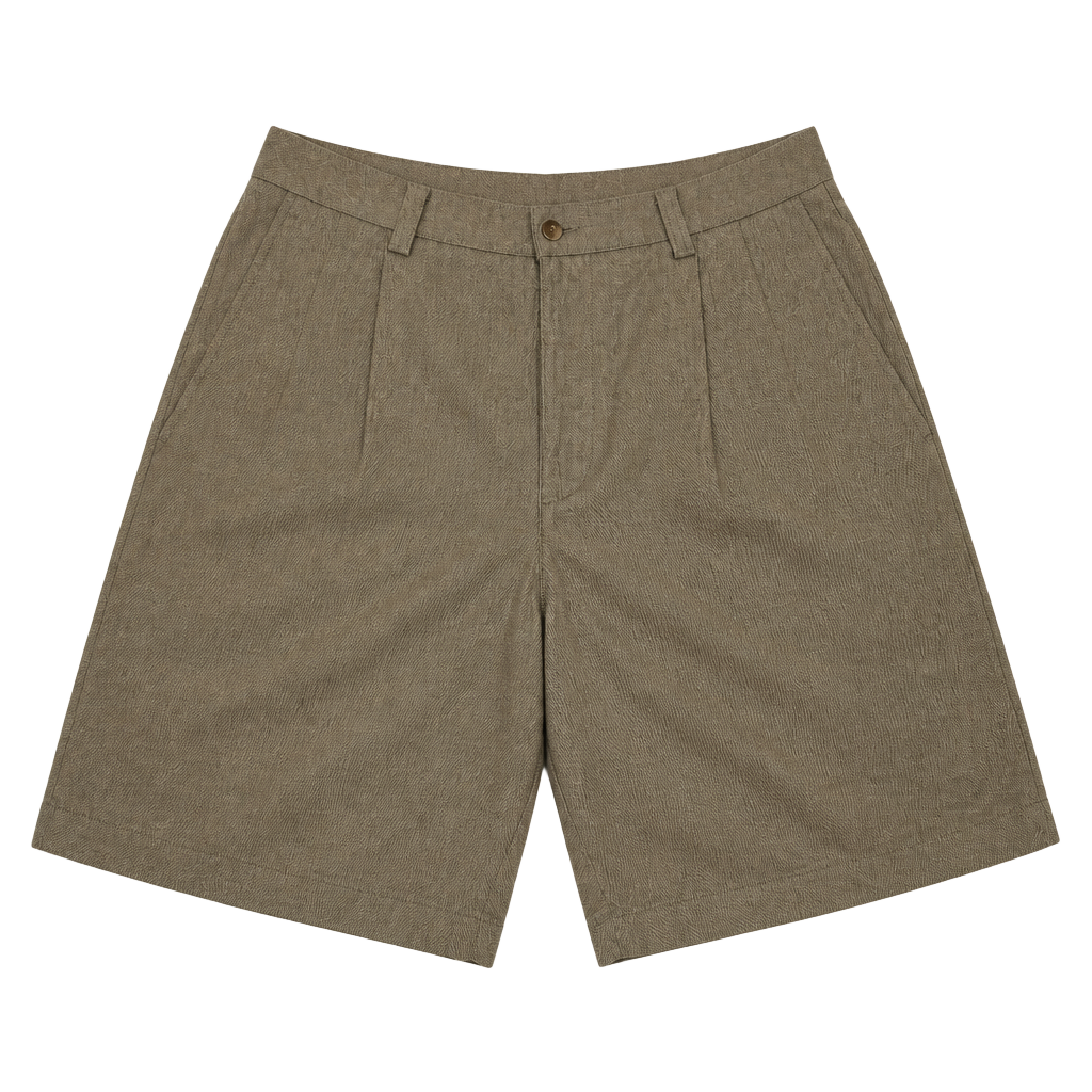 Dockers Recode Men's Pleated Linen Blend Retro Shorts Olive Size 36 1