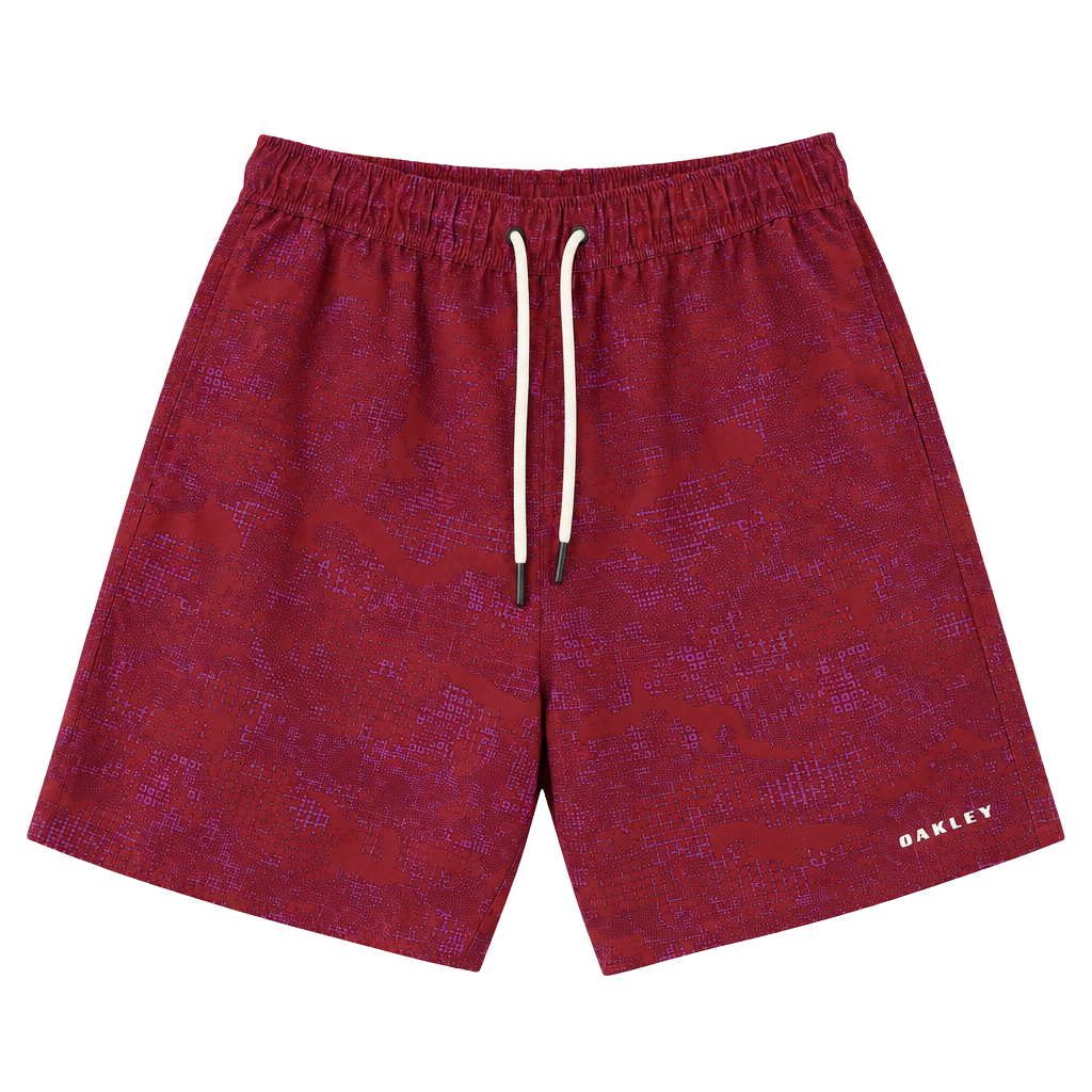 Oakley Men's Maroon & Purple Patterned Board Shorts, Size M OF 1