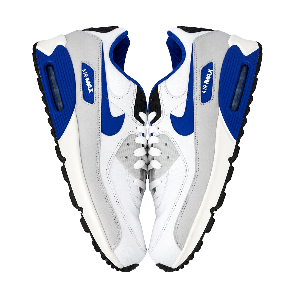 Nike Air Max 90 Low Mens Casual Shoes White Blue Size 13M/14.5W OF 1