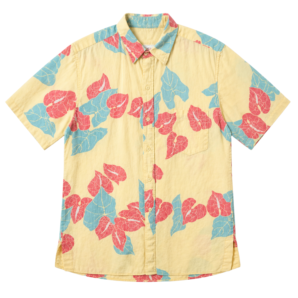 Vtg Reyn Spooner Hawaiian Traditions Anthurium Print Aloha Shirt Size L (OF) 1