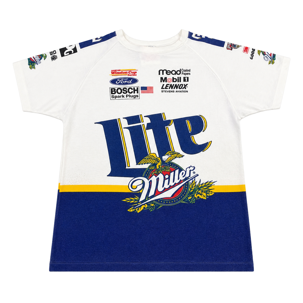 Vintage NASCAR Miller Lite Rusty Wallace Chase Authentics Racing Graphic T-Shirt Large (has stains) OF 1