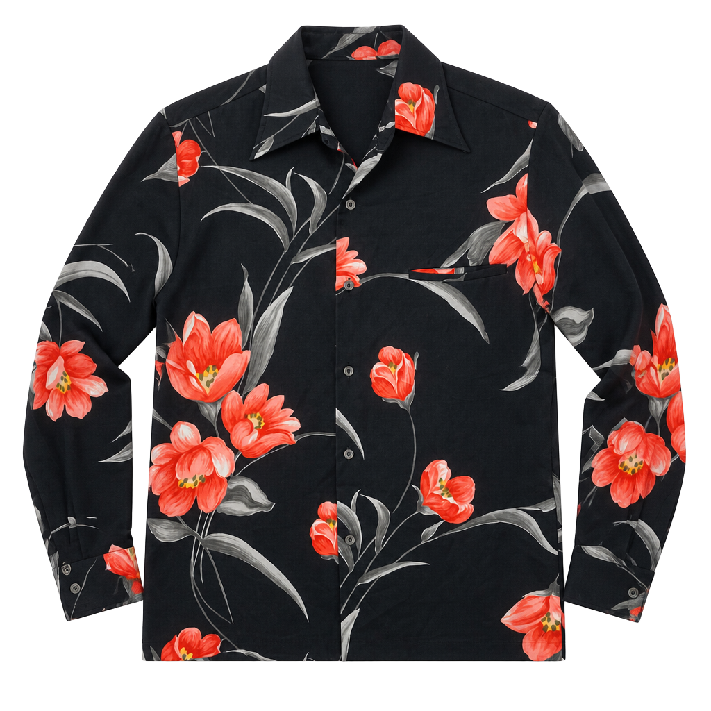 Vtg 80’s Tori Richard Honolulu Floral Long Sleeve Button Down Shirt Size M (OF) 1