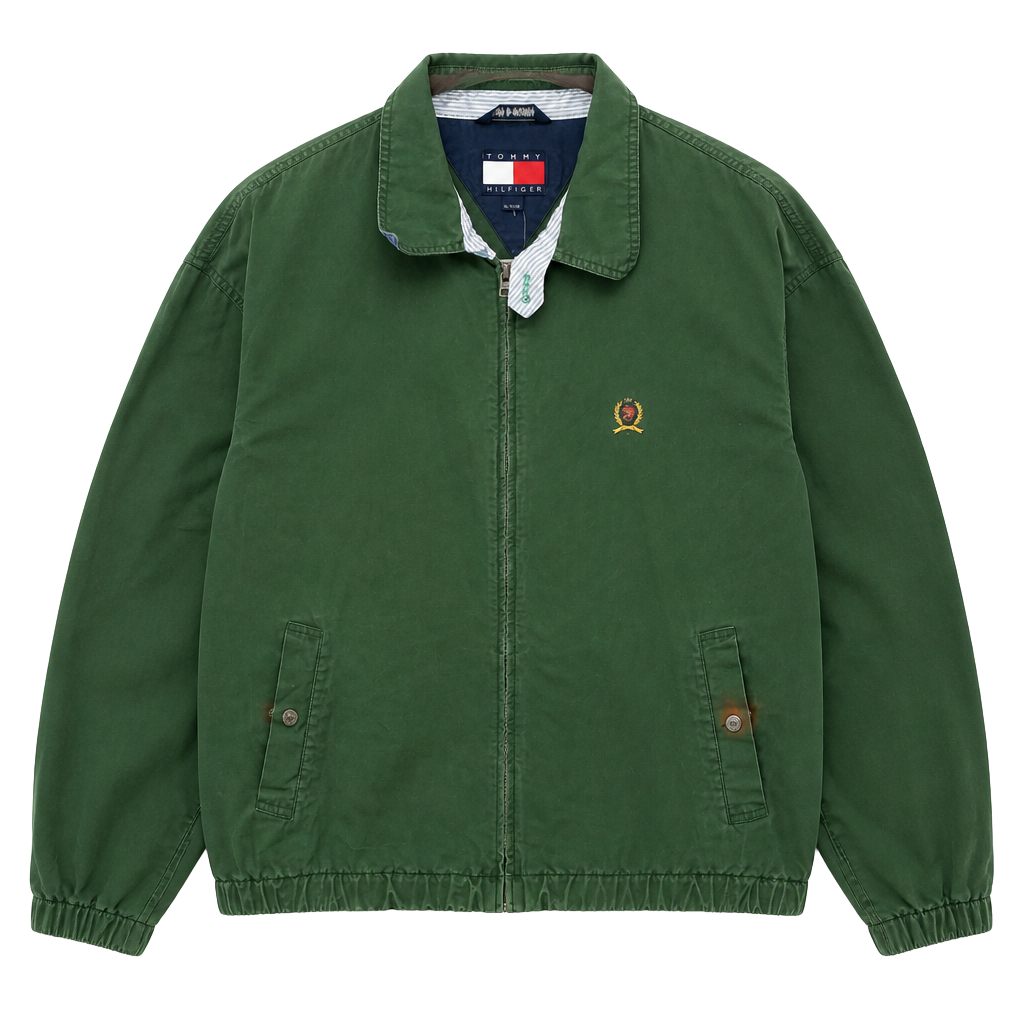 Vtg Tommy Hilfiger Forest Green Full Zip Jacket Size Men’s Size XL (OF) 1