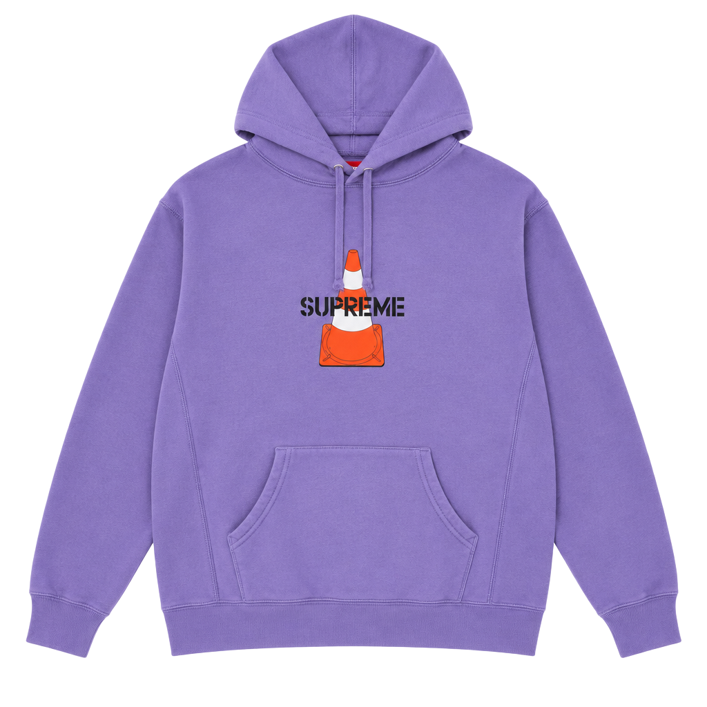 Supreme Cone Hooded Sweatshirt Purple 19AW Men's Cotton Canada Pre-Owned Size L 1